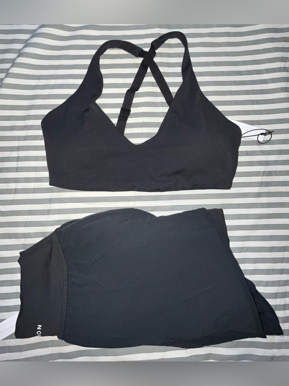 Paragon Fitwear RecStretch Apex Sports Bra & AirLift Track Short in Black Size M